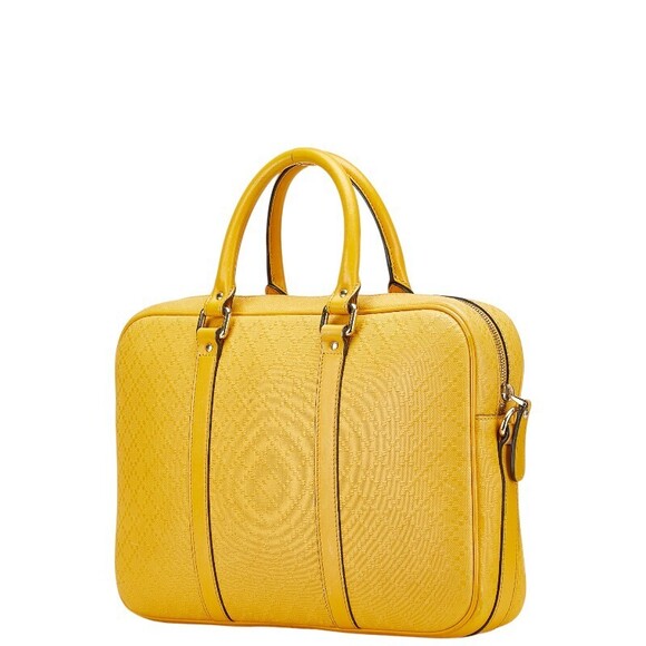 Gucci Diamante Business Bag Shoulder Yellow Leather - Picture 2 of 9